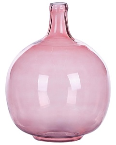 Beliani, Beliani Dekovase Glas rosa 31 cm CHAPPATHI Vase, Beliani - Dekovase aus Glas Modern CHAPPATHI, One Size, Pink