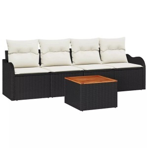 vidaXL, VidaXL - Modulares sofa poly-rattan, One Size, Schwarz