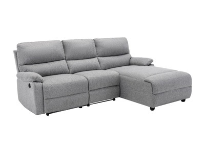 Vente-unique, Ecksofa Relaxsofa elektrisch - Stoff - Ecke Rechts - Hellgrau - LUNANO Ecksofa Relaxsofa elektrisch - Stoff - Ecke Rechts - Hellgrau - LUNANO
