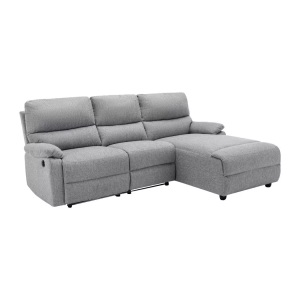 Vente-unique, Ecksofa Relaxsofa elektrisch - Stoff - Ecke Rechts - Hellgrau - LUNANO Ecksofa Relaxsofa elektrisch - Stoff - Ecke Rechts - Hellgrau - LUNANO