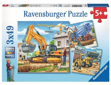 Ravensburger, RAVENSBURGER Puzzle 3x49 Teile Grosse Baufahrzeuge, Ravensburger Kinderpuzzle - 09226 Grosse Baufahrzeuge - Puzzle für Kinder ab 5 Jahren mit 3x49 Teilen