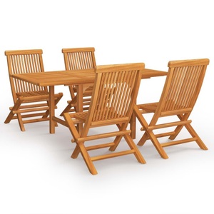 vidaXL, vidaXL 5-tlg. Garten-Essgruppe Massivholz Teak, vidaXL 5-tlg. Garten-Essgruppe Massivholz Teak