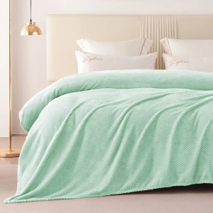 Alopini, Alopini - Kuscheldecke Superweiche und warme Fleecedecke für Sofa, Couch Bett mit Waffelmuster, kuschelige & gemütliche Decke, One Size, Blau