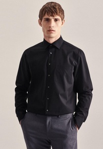 Seidensticker, Business Hemd Regular Fit Extra Langer Arm Uni Herren Schwarz 48, 