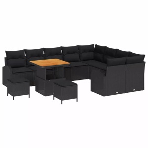 vidaXL, VidaXL - Garten-sofa poly-rattan, One Size, Schwarz