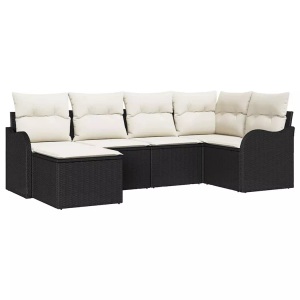 vidaXL, VidaXL - Sofa für draußen poly-rattan, One Size, Schwarz, VidaXL - Sofa für draußen poly-rattan, One Size, Schwarz/Weiss