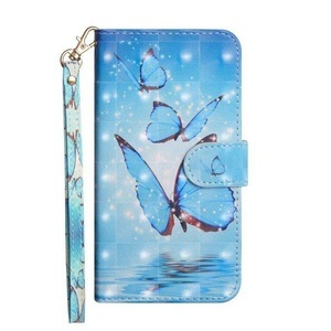 Cover-Discount, Nokia 3.2 - Etui Ledertasche Schmetterlinge Glitzer Effekt, 