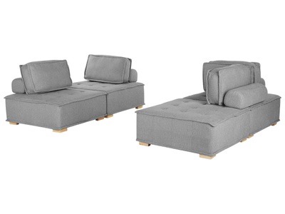 Beliani, Modulsofa aus Polyester Modern TIBRO Modulsofa aus Polyester Modern TIBRO, Beliani - Modulsofa aus Polyester Modern TIBRO, 200 cm, Taubengrau