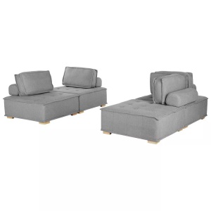 Beliani, Modulsofa aus Polyester Modern TIBRO Modulsofa aus Polyester Modern TIBRO, Beliani - Modulsofa aus Polyester Modern TIBRO, 200 cm, Taubengrau