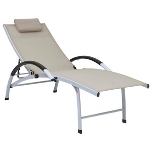 vidaXL, vidaXL Sonnenliege Aluminium Textilene Creme, vidaXL Sonnenliege Aluminium Textilene Creme