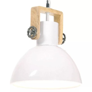 vidaXL, vidaXL Hängelampe Industriestil 25 W Weiß Rund 30 cm E27, vidaXL Hängelampe Industriestil 25 W Weiß Rund 30 cm E27