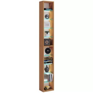 VCM, Holz CD DVD Standregal Bücherregal Aufbewahrung Deko Regal Glas Rasato XL Holz CD DVD Standregal Bücherregal Aufbewahrung Deko Regal Glas Rasato XL, VCM - Holz CD DVD Regal | Bücherregal Aufbewahrung Maße H. 155 x B. 21 T. 14 cm Standregal Rasato XL, One Size, Buche