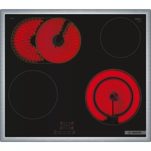 Bosch, BOSCH Cerankochfeld PKN645BA2E, Bosch Serie 4, Elektro-Kochfeld, 60 cm, Schwarz, Mit Rahmen aufliegend, PKN645BA2E