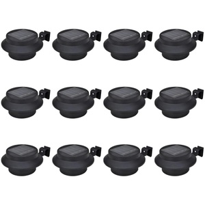 Diverse Hardware, Aussenlampe Solar Zaunlichter 12 Stk. LED Schwarz, vidaXL Solar-Außenleuchten für Zaun 12 Stk. LED Schwarz