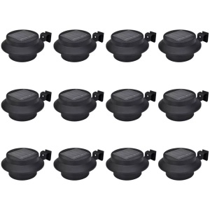 Diverse Hardware, Aussenlampe Solar Zaunlichter 12 Stk. LED Schwarz, vidaXL Solar-Außenleuchten für Zaun 12 Stk. LED Schwarz