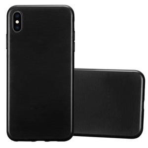 Cadorabo, Hülle für Apple iPhone XS MAX TPU Silikon im Brushed Design, Cadorabo - Hülle für Apple iPhone XS MAX TPU Silikon im Brushed Design, Schwarz