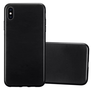 Cadorabo, Hülle für Apple iPhone XS MAX TPU Silikon im Brushed Design, Cadorabo - Hülle für Apple iPhone XS MAX TPU Silikon im Brushed Design, Schwarz