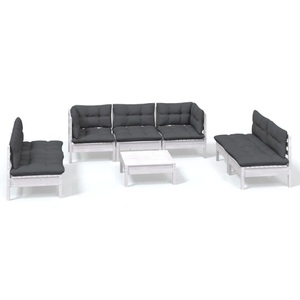 vidaXL, vidaXL 8-tlg. Garten-Lounge-Set mit Kissen Kiefer Massivholz