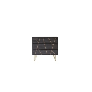 Tikamoon, Kommode Aus Massivem Mangoholz Liv Unisex Schwarz ONE SIZE, 