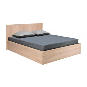 Vente-unique, Bett mit Lattenrost + Stauraum Eichefarben ELPHEGE Bett mit Lattenrost + Stauraum Eichefarben ELPHEGE, Vente-unique - Bett mit Lattenrost + Stauraum Eichefarben ELPHEGE, 160X200CM, Beige