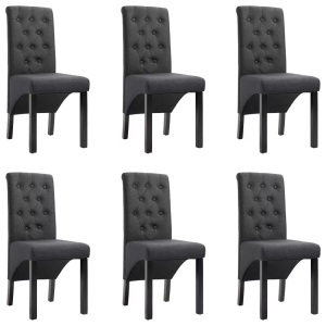 vidaXL, vidaXL Esszimmerstühle 6 Stk. Dunkelgrau Stoff, vidaXL Esszimmerstühle 6 Stk. Dunkelgrau Stoff