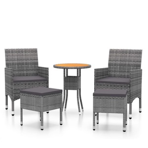 vidaXL, vidaXL 5-tlg. Garten-Lounge-Set Poly Rattan Grau