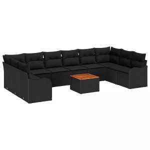 vidaXL, VidaXL - Garten-sofa poly-rattan, One Size, Schwarz, VidaXL - Garten-sofa poly-rattan, One Size, Schwarz