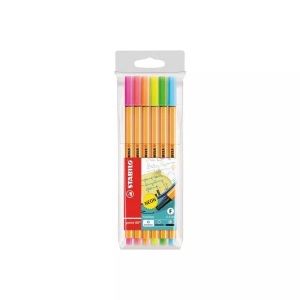 Stabilo, STABILO® Fineliner POINT 88 mit 6 Neon-Farben in bunt, Stabilo Point 88 Fineliner, Neon, 88/6-1, (6er Etui)