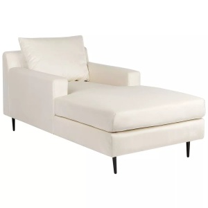 Beliani, Chaiselongue aus Samtstoff Modern GUERET Chaiselongue aus Samtstoff Modern GUERET, Beliani - Chaiselongue aus Samtstoff Modern GUERET, One Size, Perle