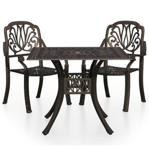 vidaXL, vidaXL 3-tlg. Bistro-Set Aluminiumguss Bronzen, vidaXL 3-tlg. Bistro-Set Aluminiumguss Bronzen