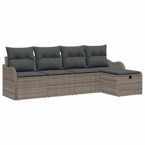 vidaXL, VidaXL - Outdoor-sofa poly-rattan, One Size, Grau, VidaXL - Gartenmöbel poly-rattan, One Size, Grau