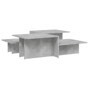 vidaXL, vidaXL Couchtische 2 Stk. Betongrau Holzwerkstoff