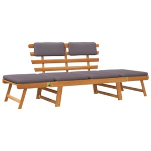 Diverse Hardware, 2-in-1 Gartenliege mit Auflage 190 cm Massivholz Akazie, vidaXL 2-in-1 Gartenliege mit Auflage 190 cm Massivholz Akazie