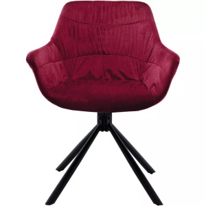 mutoni casual, Esszimmerstuhl mit Armlehnen Gribstox rot, SalesFever Esszimmerstuhl »Rimini Armlehnstuhl, Rückseite mit Wabensteppung«, 1 St., Samtoptik, Esszimmersessel, Rückseite mit Wabensteppung,360° Drehfunktion