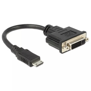 Delock, Delock HDMI / DVI Adapter [1x HDMI-Stecker C Mini - 1x DVI-Buchse 24+5pol.] Schwarz, Delock Adapterkabel Mini-HDMI ? DVI-D Schwarz