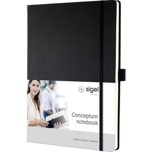 Sigel, Sigel Notizbuch CONCEPTUM® CO115 kariert Schwarz Anzahl der Blätter: 97 DIN A4+, Sigel CONCEPTUM® CO115 Notizbuch kariert Schwarz Anzahl der Blätter: 97 DIN A4+