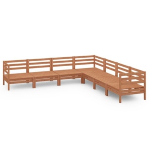 vidaXL, vidaXL 7-tlg. Garten-Lounge-Set Massivholz Kiefer Honigbraun