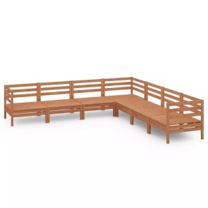 vidaXL, vidaXL 7-tlg. Garten-Lounge-Set Massivholz Kiefer Honigbraun