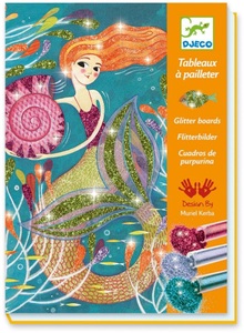 DJECO, Djeco Glitzerkarten-Set MERMAIDS 12-teilig in bunt, Glitzerkarten-Set MERMAIDS 12-teilig in bunt