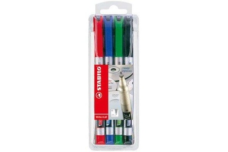 Stabilo, STABILO Write-4-all permanent M 146/4 4-er Etui, Stabilo Write-4-all-Pen, Permanentmarker, M, 146/4, (4-er Etui)