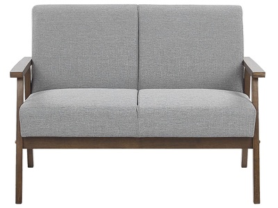 Beliani, 2 Sitzer Sofa aus Polyester Retro ASNES 2 Sitzer Sofa aus Polyester Retro ASNES, Beliani - 2 Sitzer Sofa aus Polyester Retro ASNES, One Size, Rauch