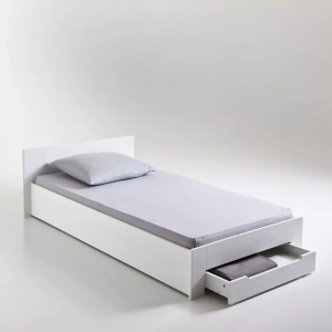 LA REDOUTE INTERIEURS, Einzelbett Crawley mit Lattenrost und Schublade Einzelbett Crawley mit Lattenrost und Schublade, La Redoute Intérieurs - Einzelbett Crawley mit Lattenrost und Schublade, 90X190CM, Weiss