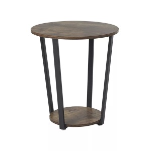 Beliani, Beistelltisch aus MDF-Platte Industriell ORICK Beistelltisch aus MDF-Platte Industriell ORICK, Beliani - Beistelltisch aus MDF-Platte Industriell ORICK, One Size, Braun Leder