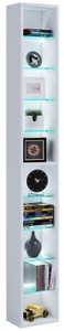 VCM, Holz CD DVD Standregal Bücherregal Aufbewahrung Deko Regal Glas Rasato XL Holz CD DVD Standregal Bücherregal Aufbewahrung Deko Regal Glas Rasato XL, VCM - Holz CD DVD Regal | Bücherregal Aufbewahrung Maße H. 155 x B. 21 T. 14 cm Standregal Rasato XL, One Size, Weiss