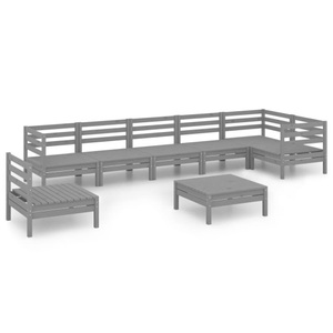 vidaXL, vidaXL 8-tlg. Garten-Lounge-Set Massivholz Kiefer Grau