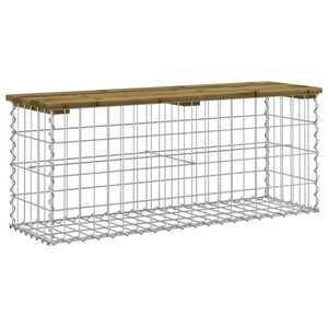 vidaXL, vidaXL Gartenbank aus Gabionen 103x31,5x42 cm Kiefernholz Imprägniert, 