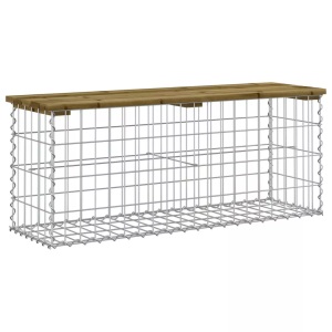 vidaXL, vidaXL Gartenbank aus Gabionen 103x31,5x42 cm Kiefernholz Imprägniert