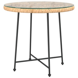 vidaXL, vidaXL Esstisch Ø80 cm Hartglas und Stahl