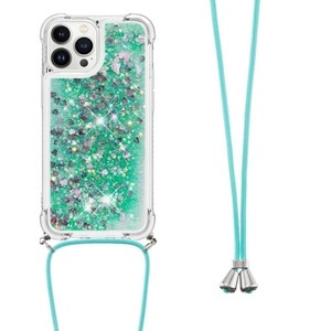 Cover-Discount, iPhone 15 Pro - Glitzer Hülle mit Umhängeband, Cover-Discount - iPhone 15 Pro Glitzer Hülle Mit Umhängeband, Weiss Bunt