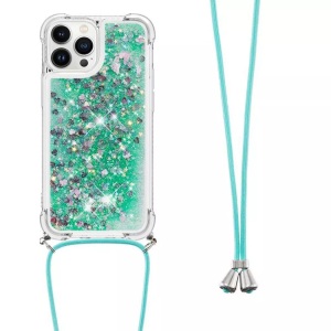 Cover-Discount, iPhone 15 Pro - Glitzer Hülle mit Umhängeband, Cover-Discount - iPhone 15 Pro Glitzer Hülle Mit Umhängeband, Weiss Bunt